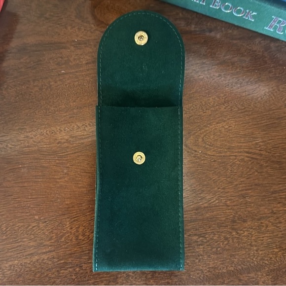 Rolex Watch Storage Travel Service Pouch Green Suede Authentic Genuine - Picture 7 of 7